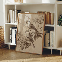 Chickadees Among Cherry Blossoms