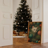 Yuletide Curiosity Among Evergreen Boughs