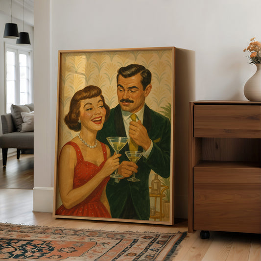 Cocktail Hour Whispers in Golden Wallpaper