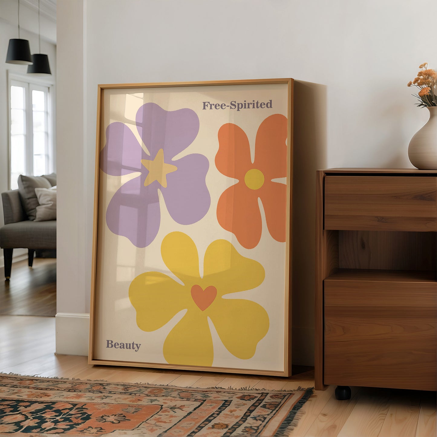 Blossoms of Joy: Retro Floral Symphony