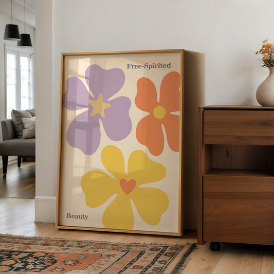 Blossoms of Joy: Retro Floral Symphony