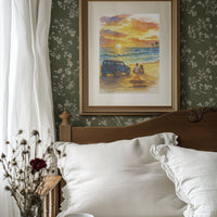 Beachside Memories Under Fire Sky