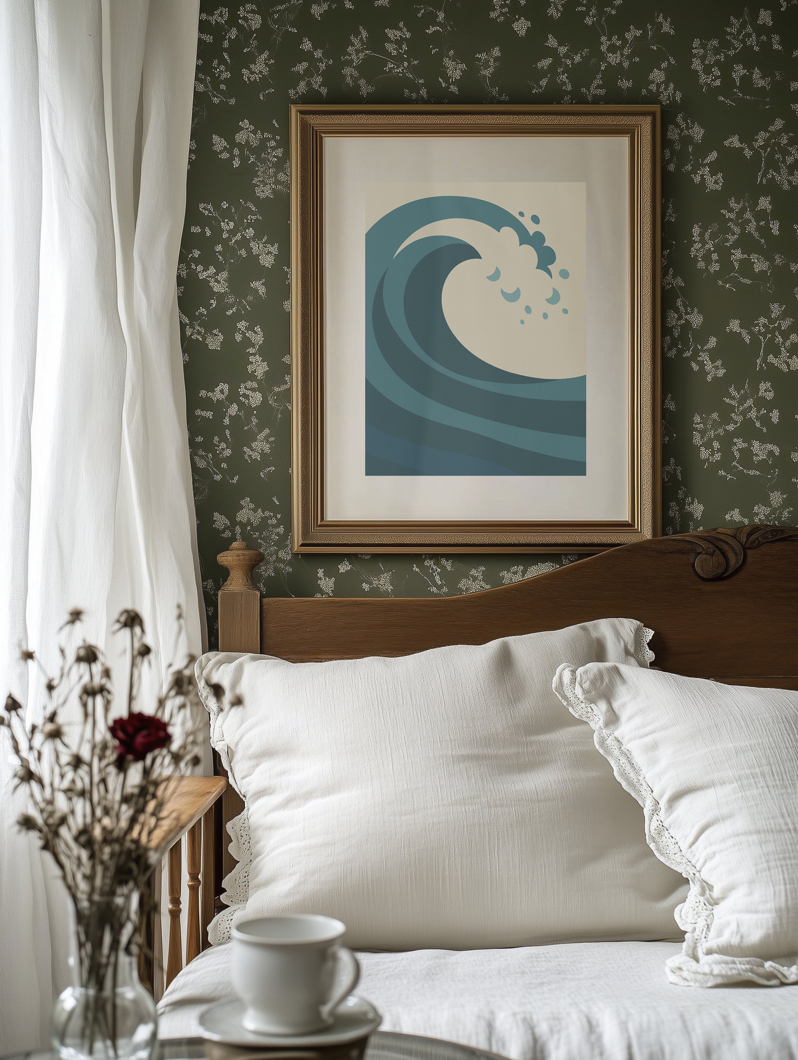 Teal Curl Meets Desert Calm