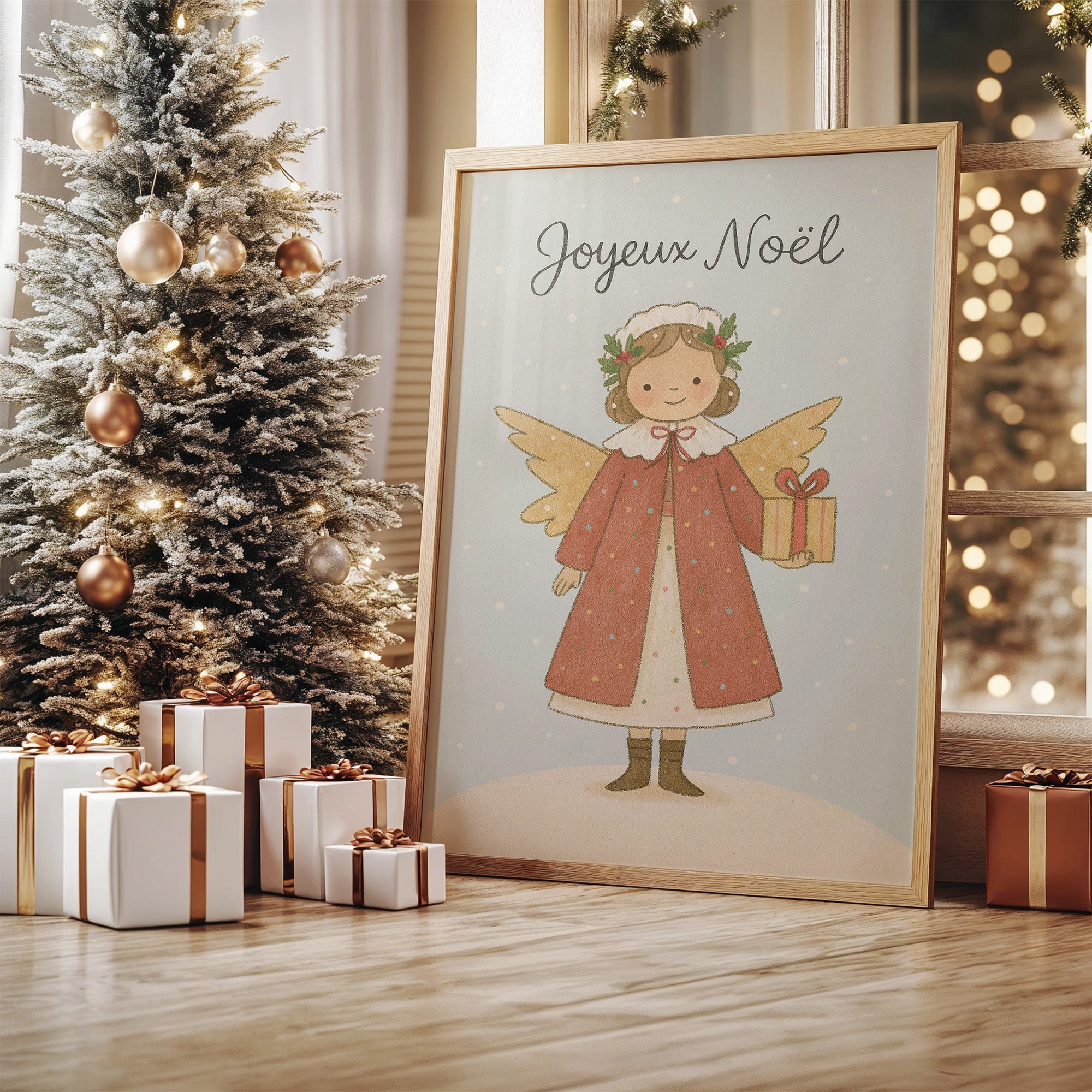 French Holiday Angel Brings Gifts