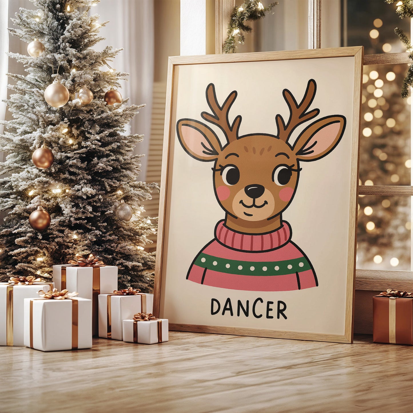 Cozy Reindeer In Holiday Sweater