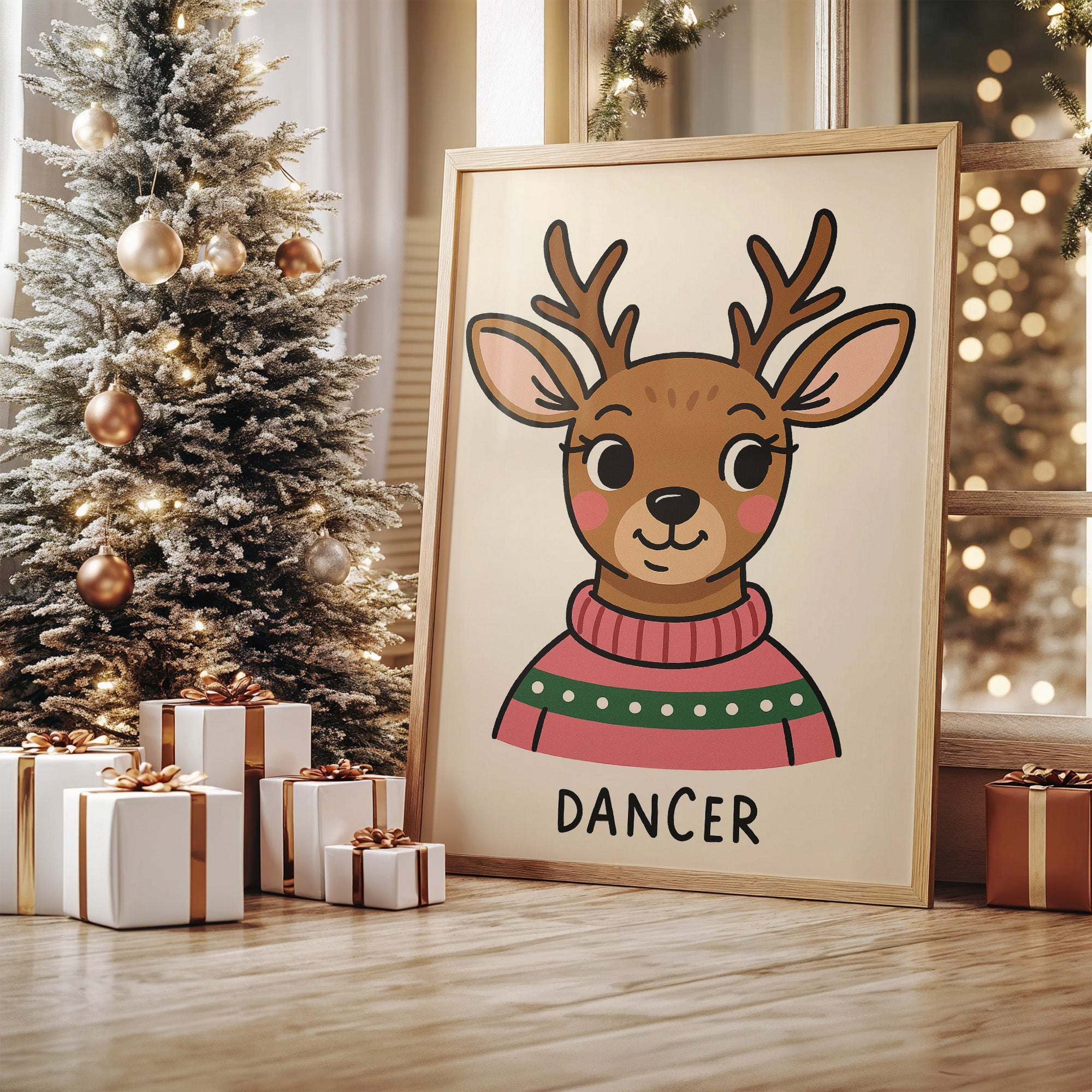 Cozy Reindeer In Holiday Sweater