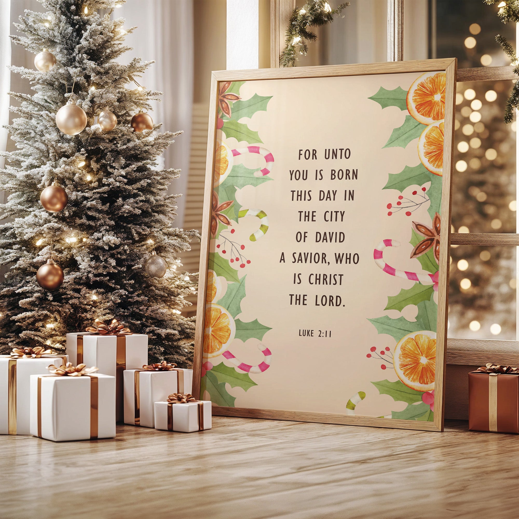 Scripture Adorned With Festive Botanicals