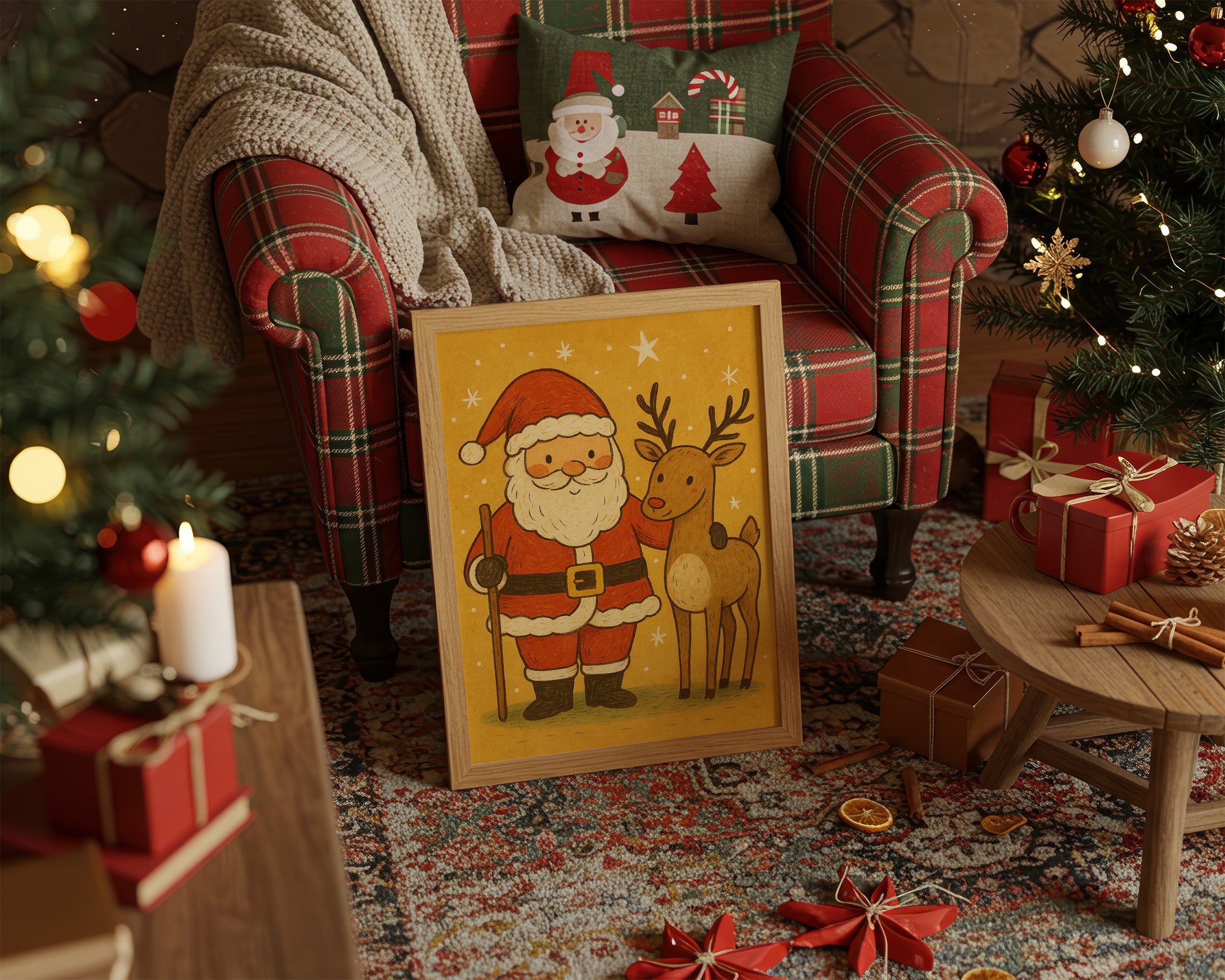 Vintage Holiday Friends Await Morning