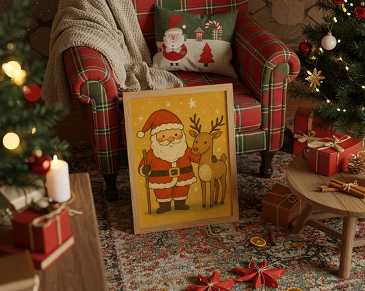 Vintage Holiday Friends Await Morning