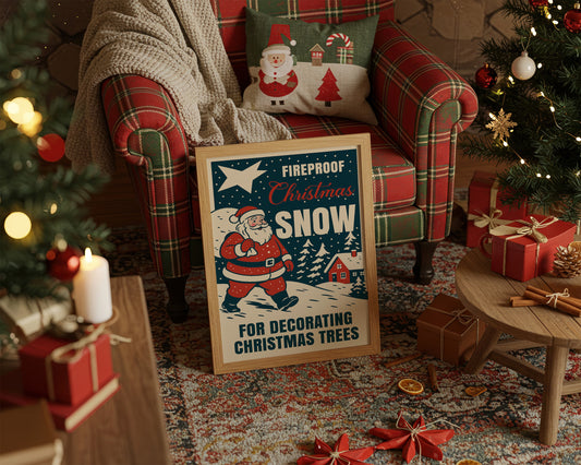 Vintage Holiday Through Snowy Pines