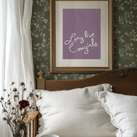 Mauve Canvas With Flowing Words