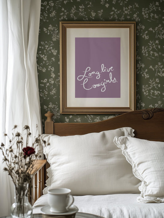 Mauve Canvas With Flowing Words