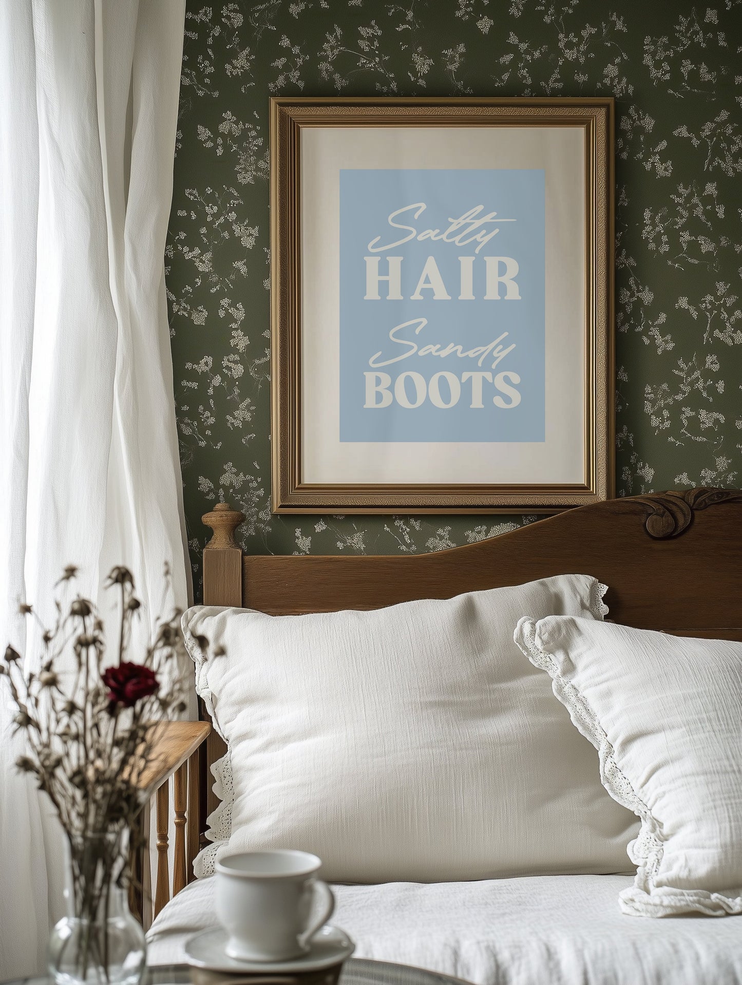 Coastal Words Against Sky Blue