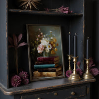 Peonies Rest On Literary Treasures