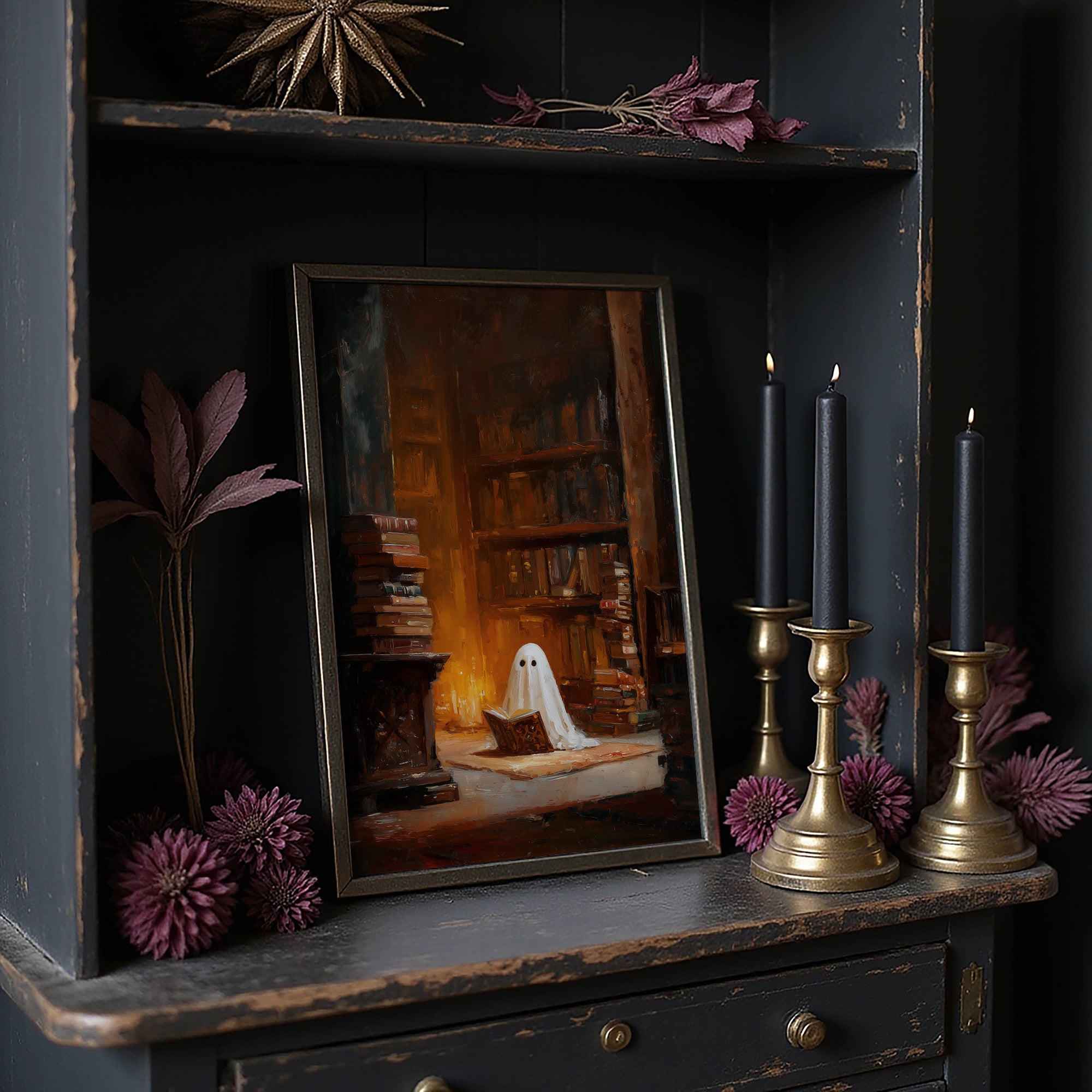 Midnight Scholar Among Dusty Tomes