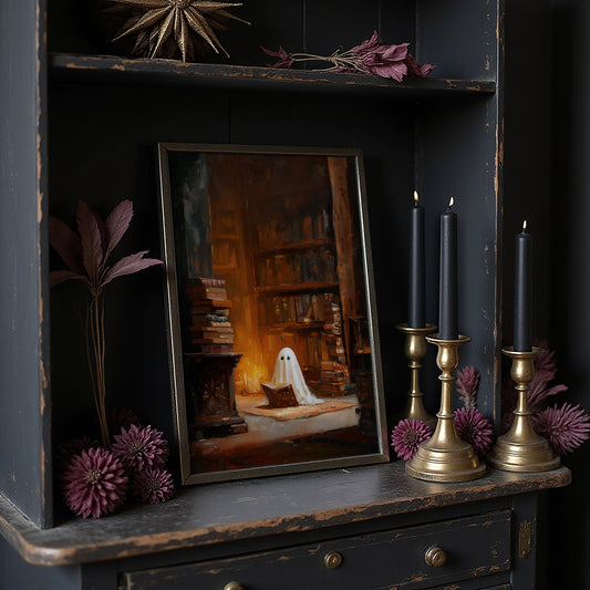 Midnight Scholar Among Dusty Tomes