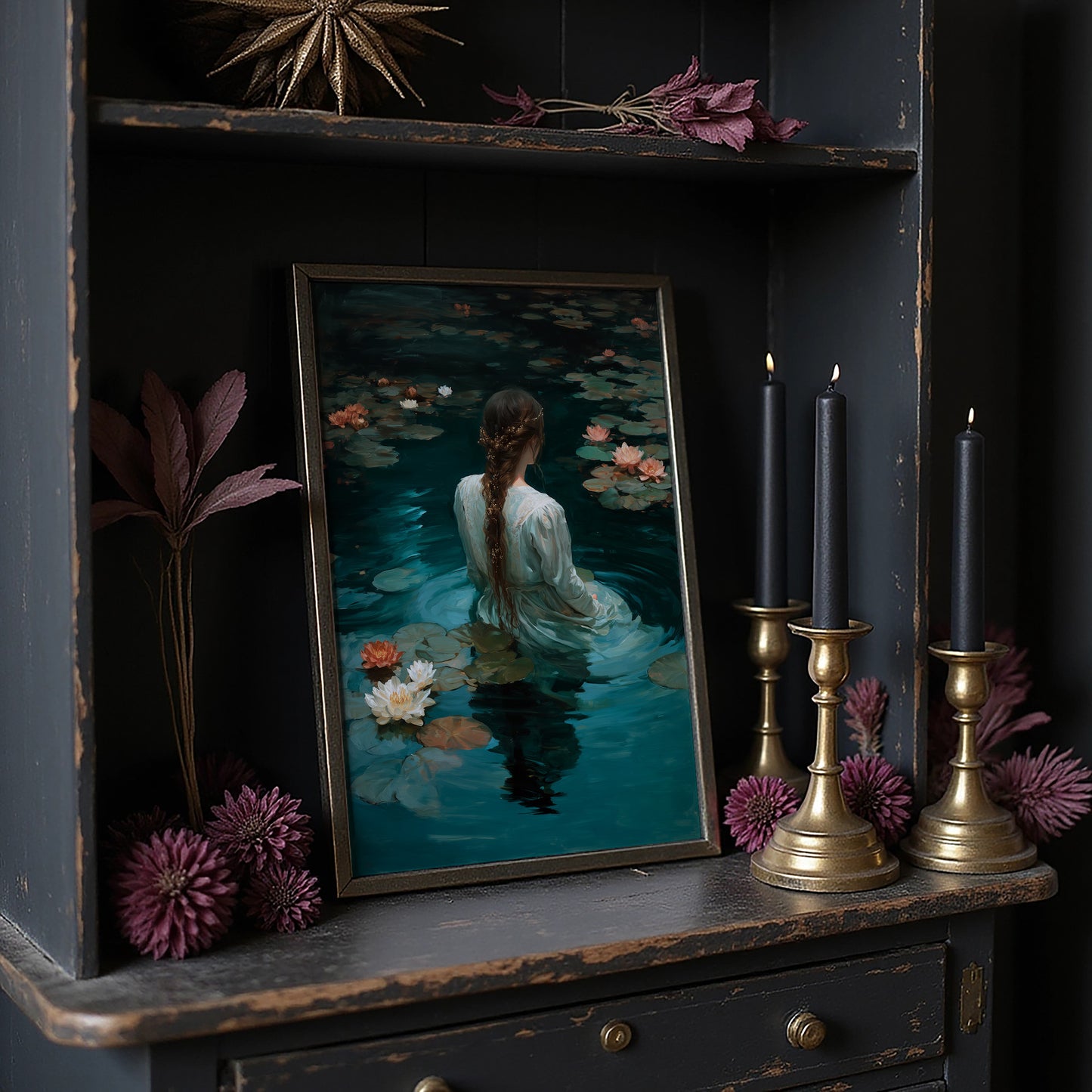 Beneath Lily Pads She Wanders