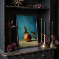 Solitary Peach Against Turquoise Sky