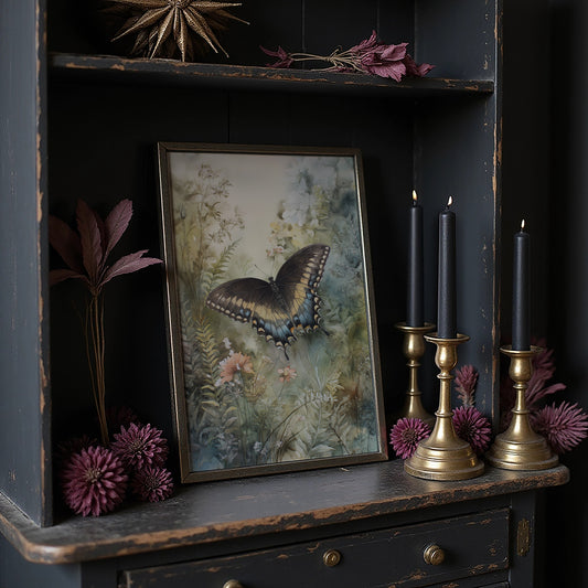 Midnight Wings Among Wild Blooms