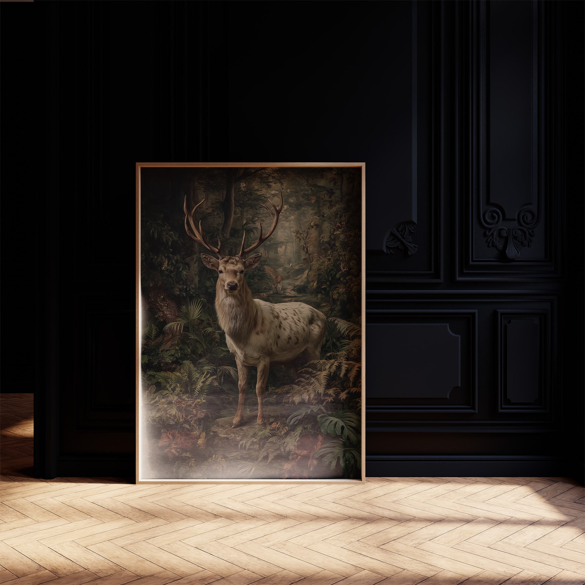 Noble Stag Among Ancient Ferns