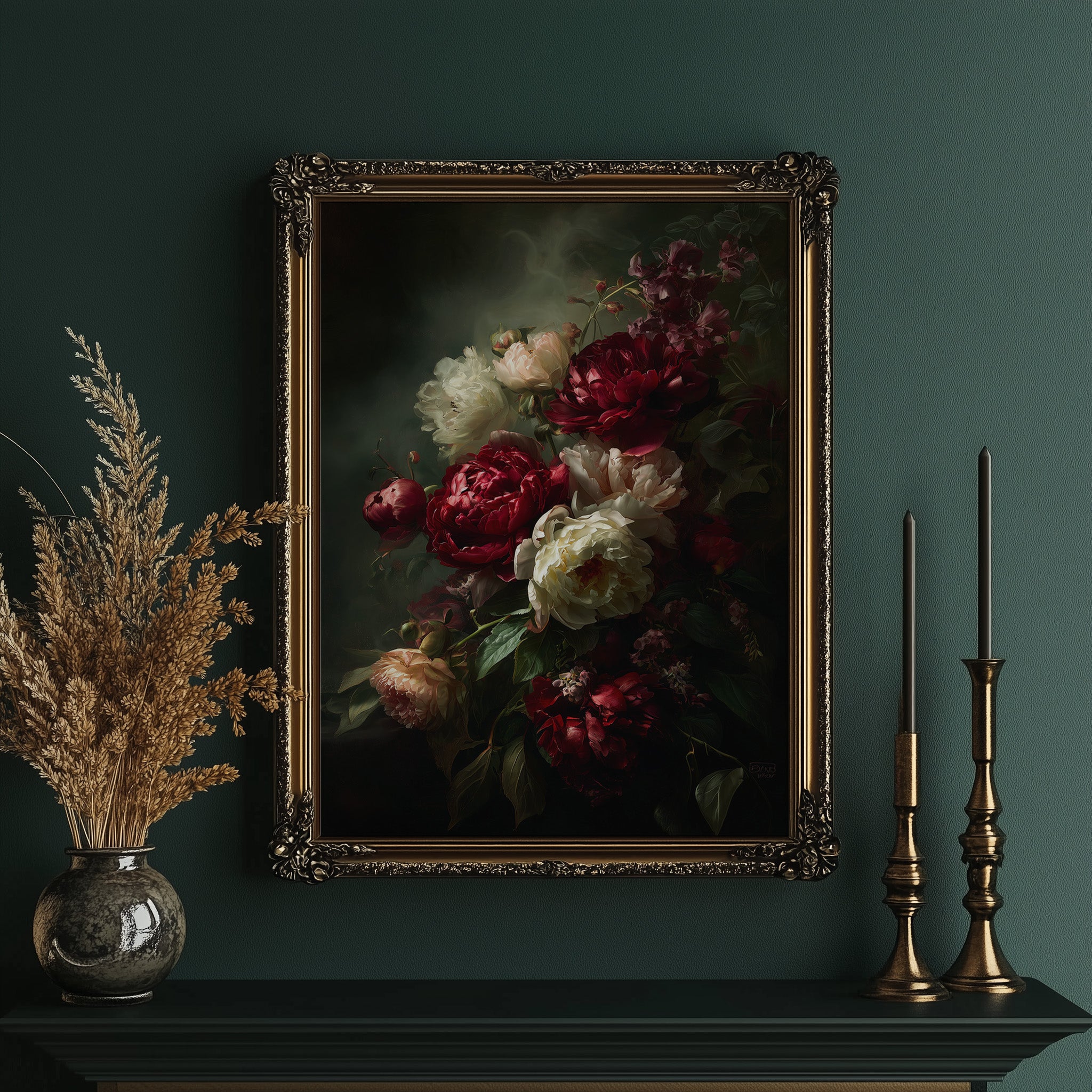 Velvet Blooms Against Midnight Walls