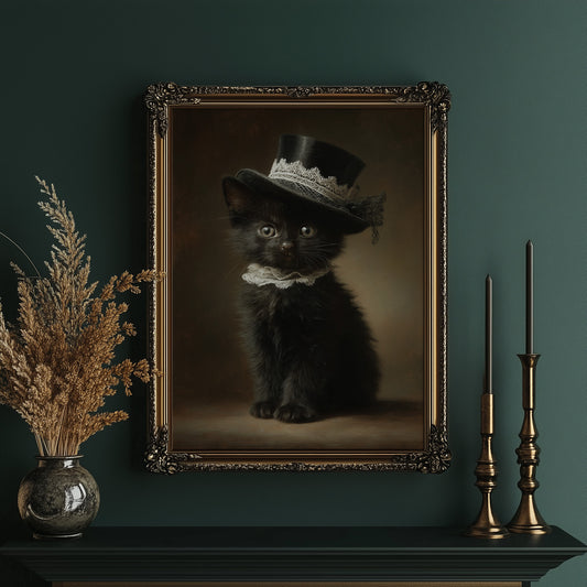 Victorian Feline In Top Hat