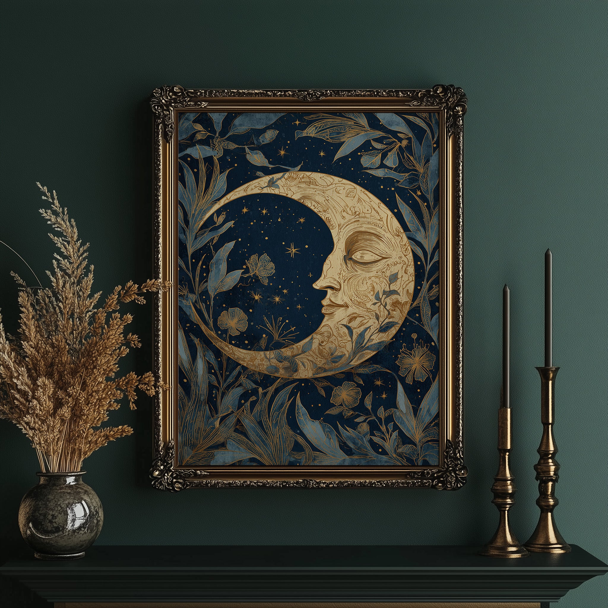Midnight Blooms Around Lunar Face