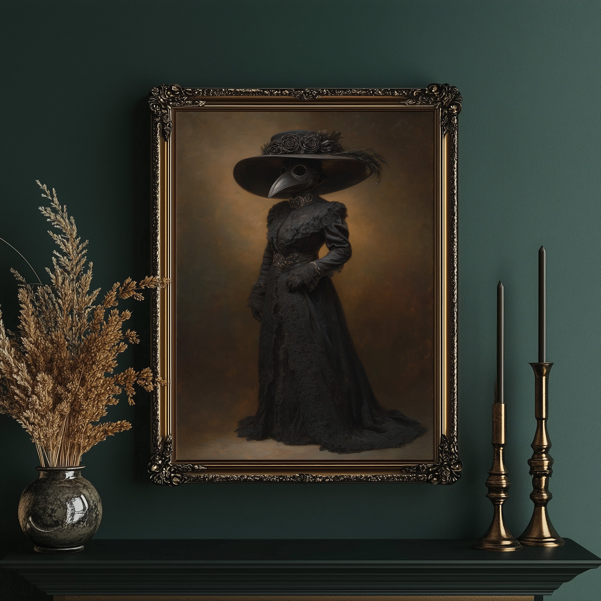 Plague Doctor's Victorian Silhouette
