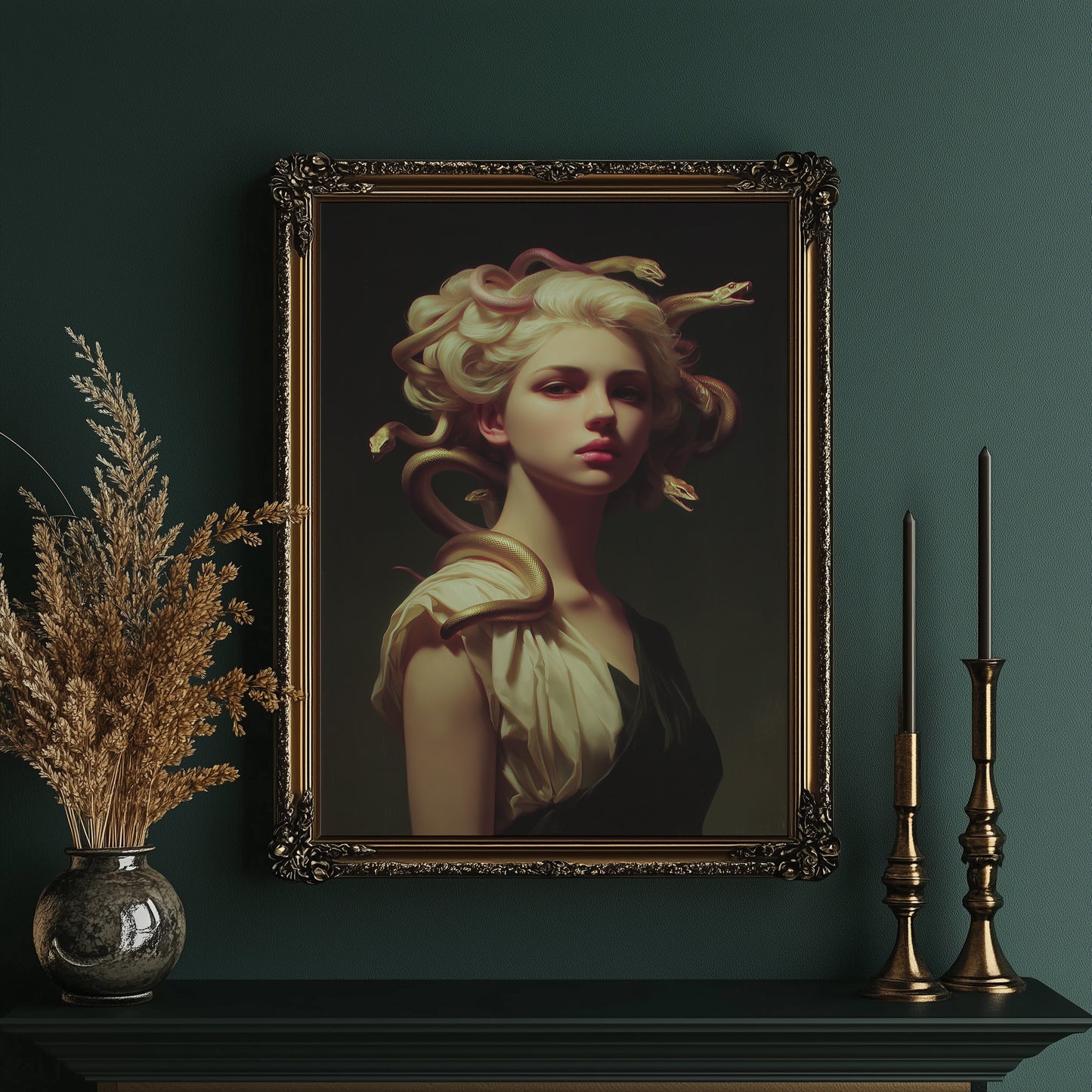 Golden Serpents Among Ivory Drapes