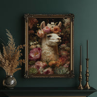 Crowned Llama In Floral Court