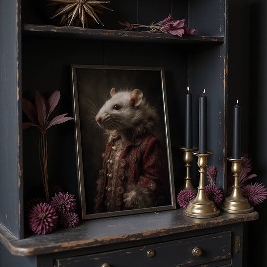 Noble Rodent In Crimson Attire