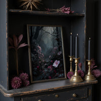 Pink Blooms Defy Misty Darkness