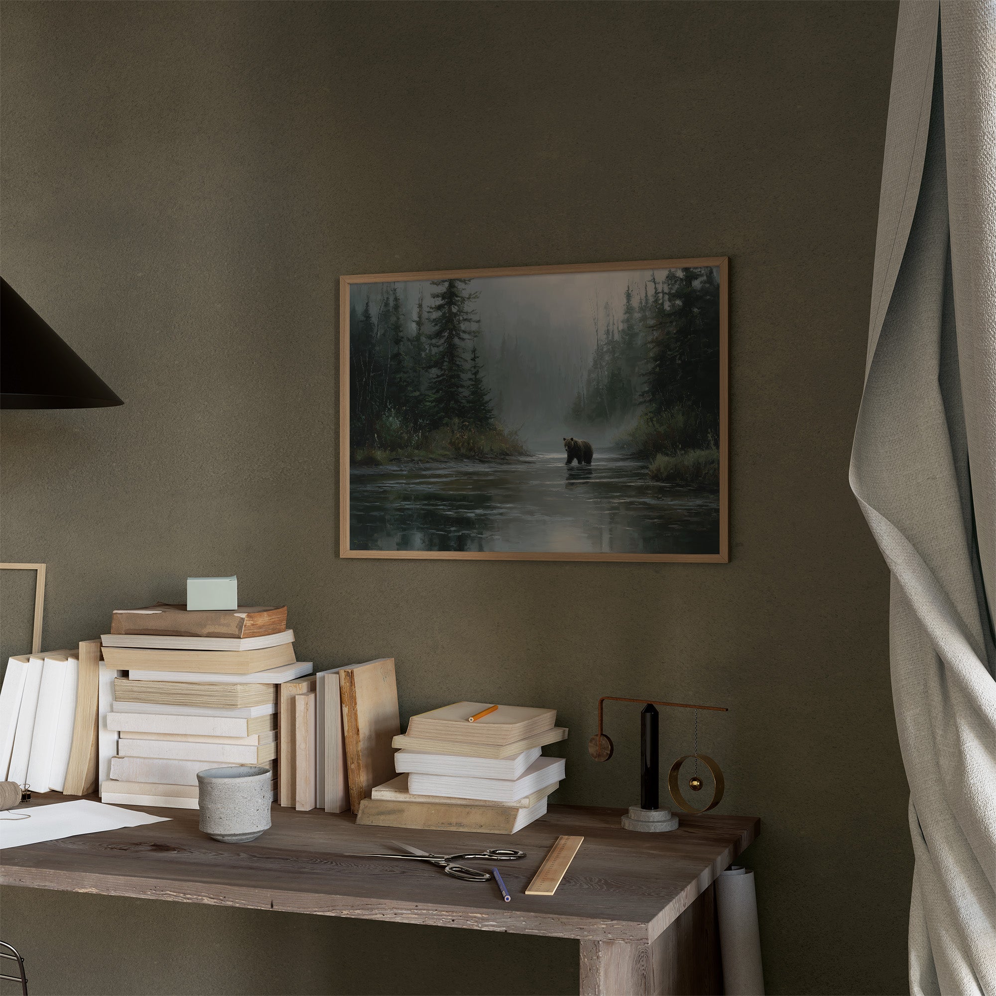 Misty River Meets Ancient Wanderer