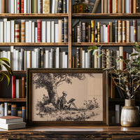 Eternal Reader Under Oak Boughs