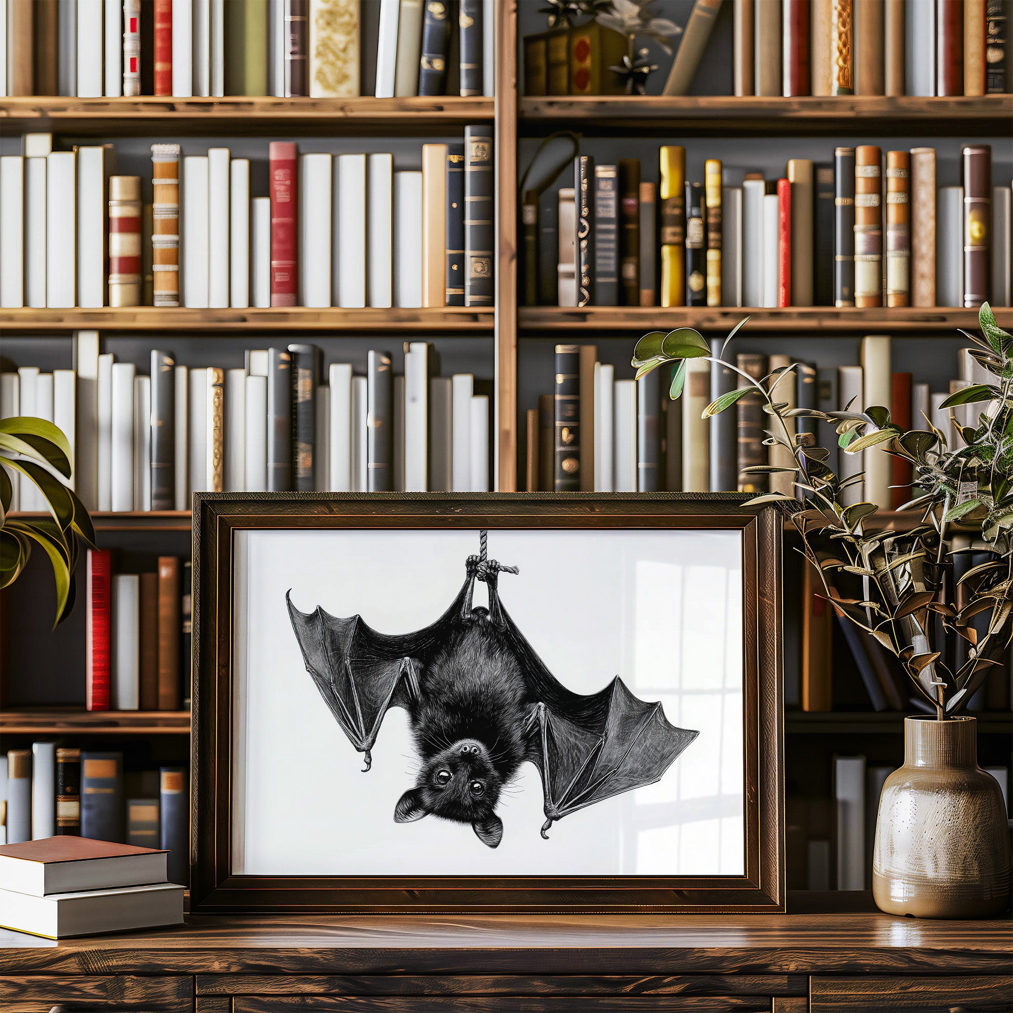 Nocturnal Scholar Hangs Between Pages