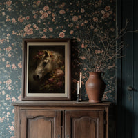 Noble Steed Adorned With Blossoms