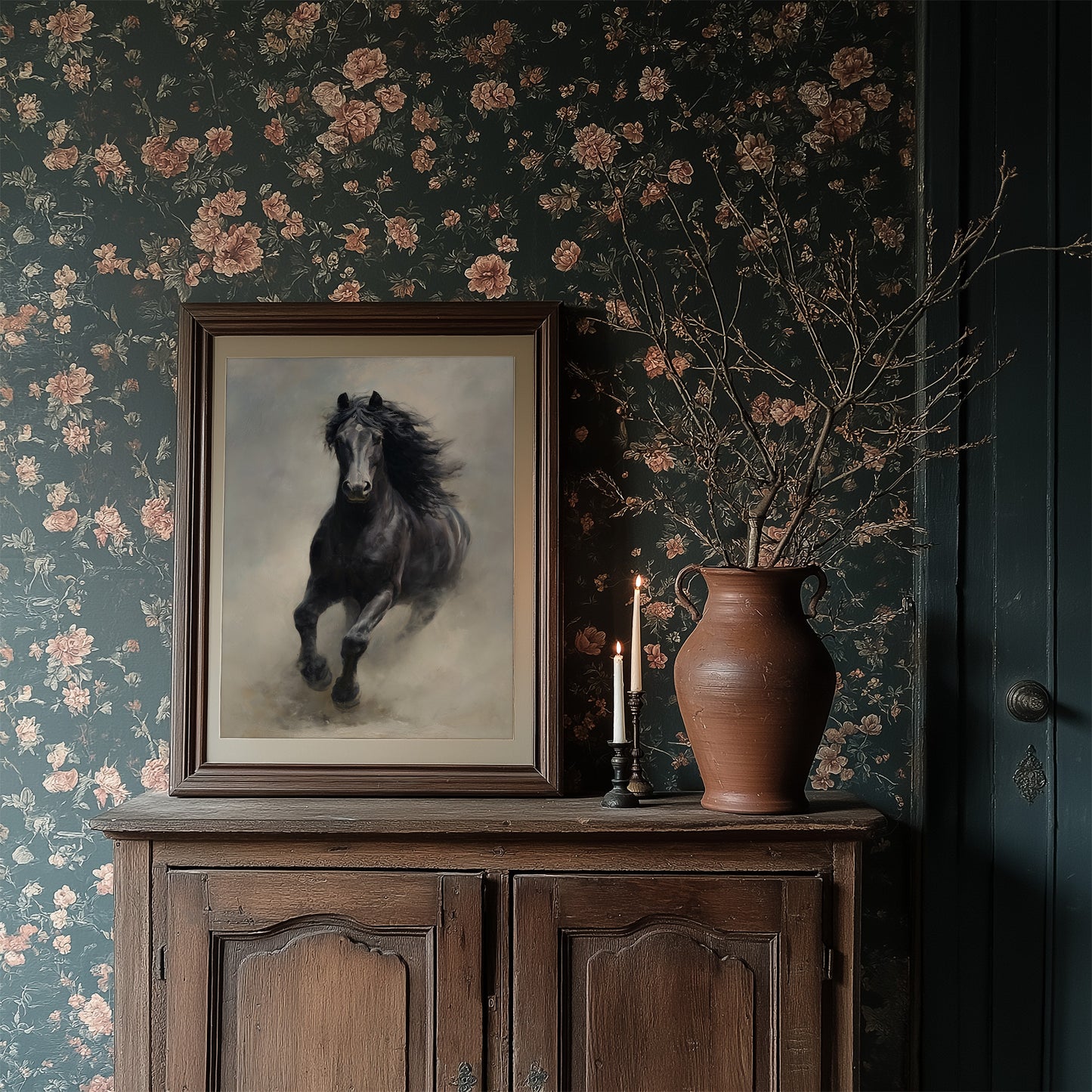 Untamed Spirit Against Dark Walls