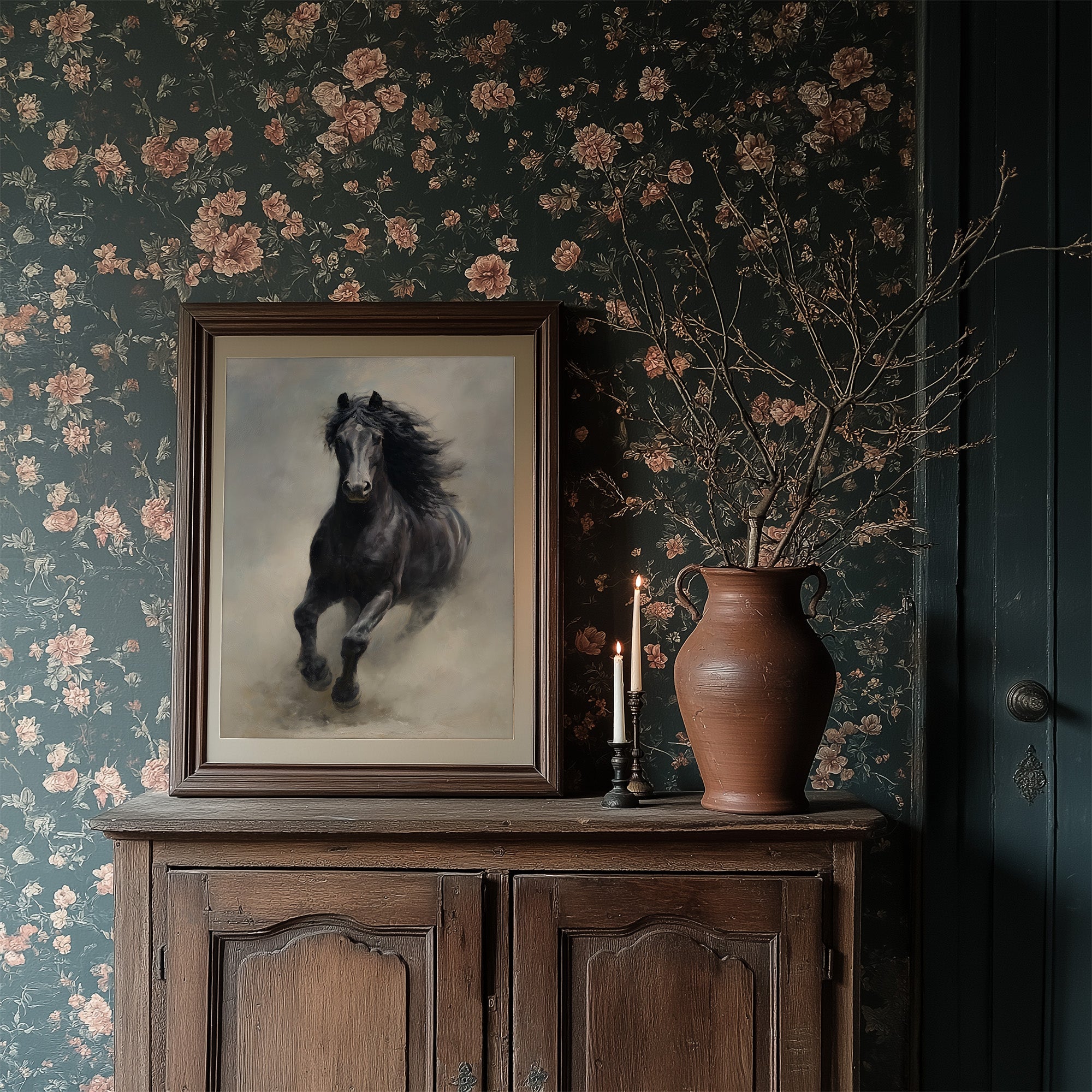 Untamed Spirit Against Dark Walls