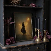 Mist Traveler Under Golden Lamps