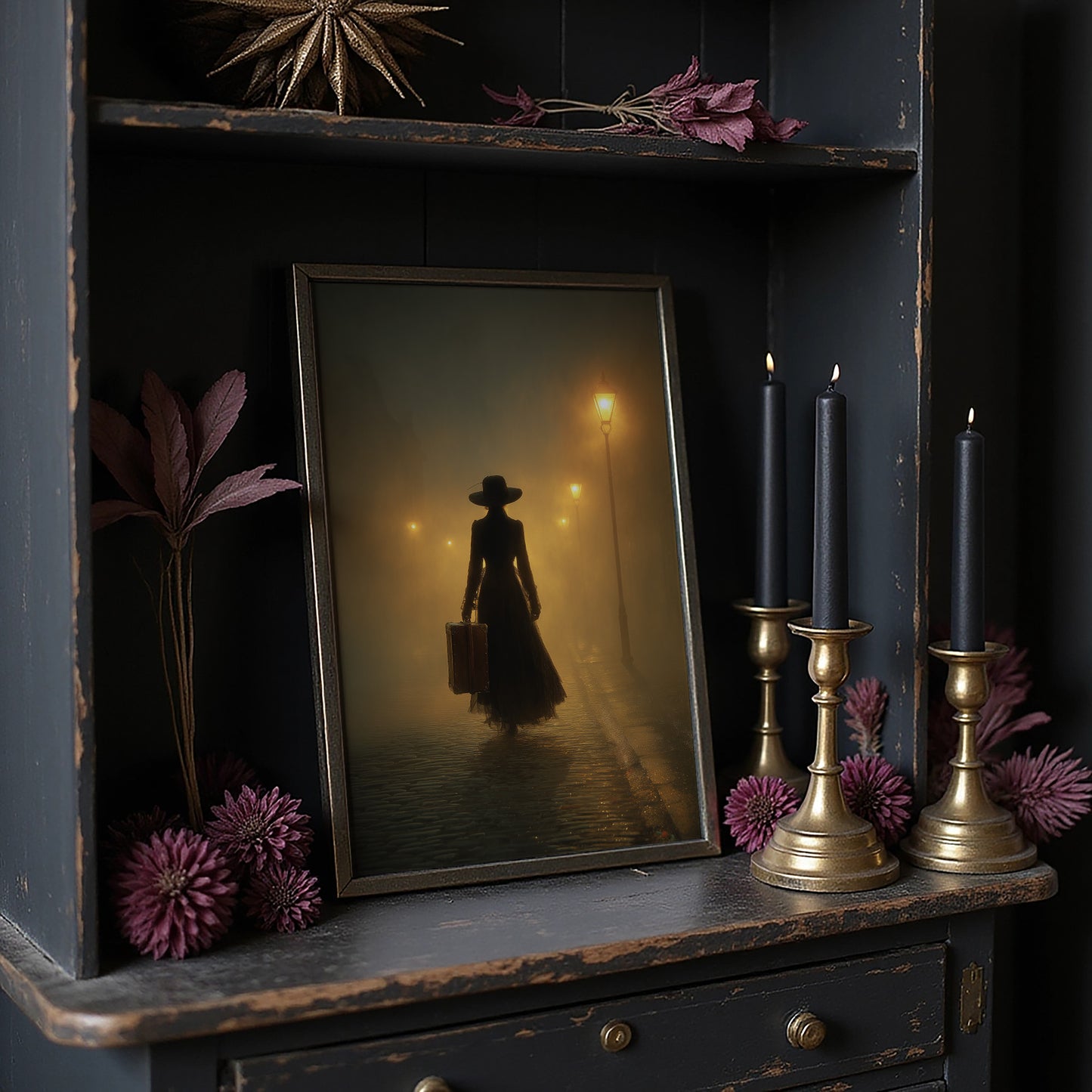 Mist Traveler Under Golden Lamps