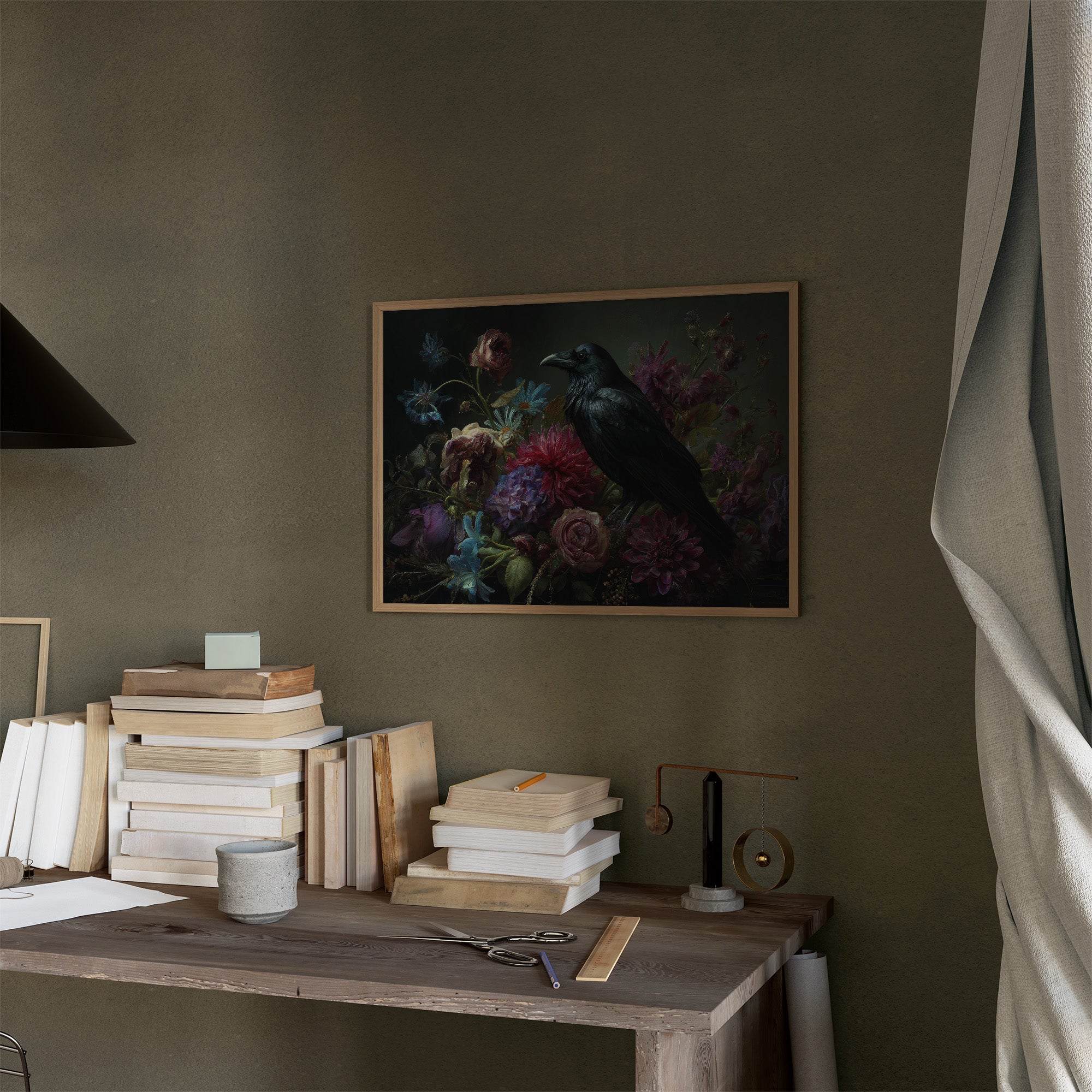 Raven's Tale Among Velvet Blooms