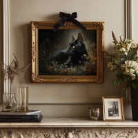 Midnight Prowler Among Wildflowers