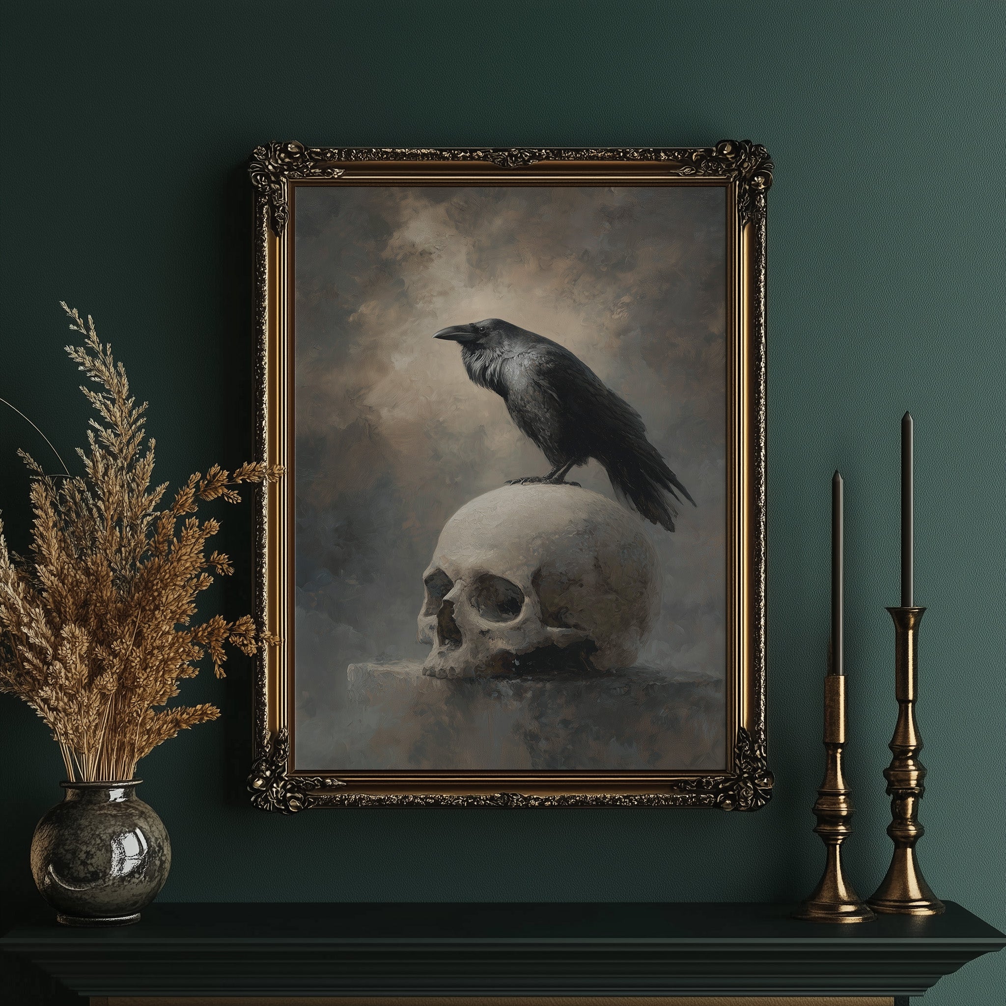 Raven Perches On Mortal Throne