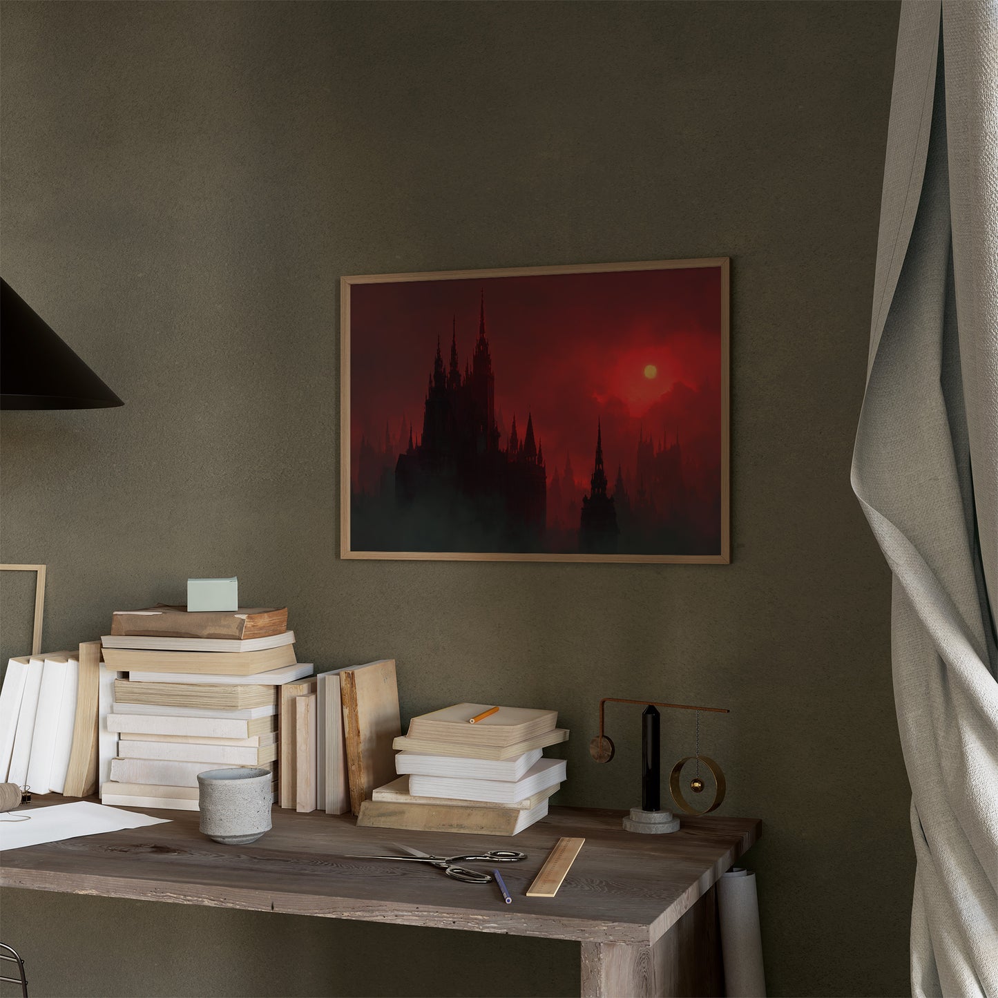 Crimson Spires Under Blood Moon