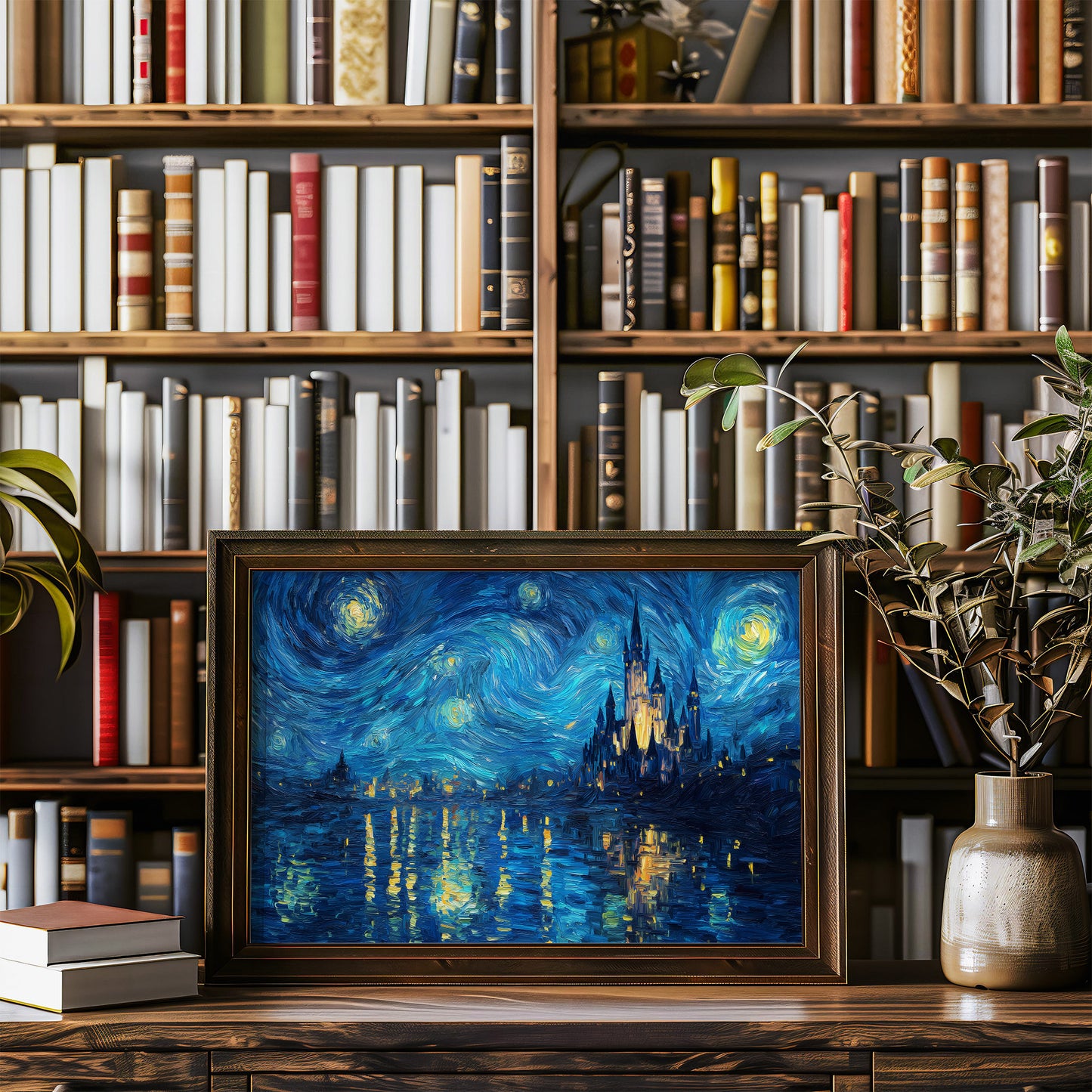 Castle Dreams Under Swirling Skies