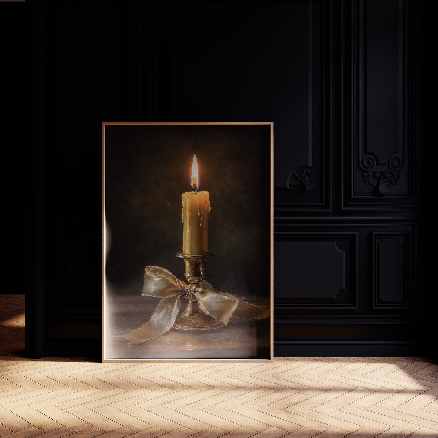 Solitary Flame Against Darkness