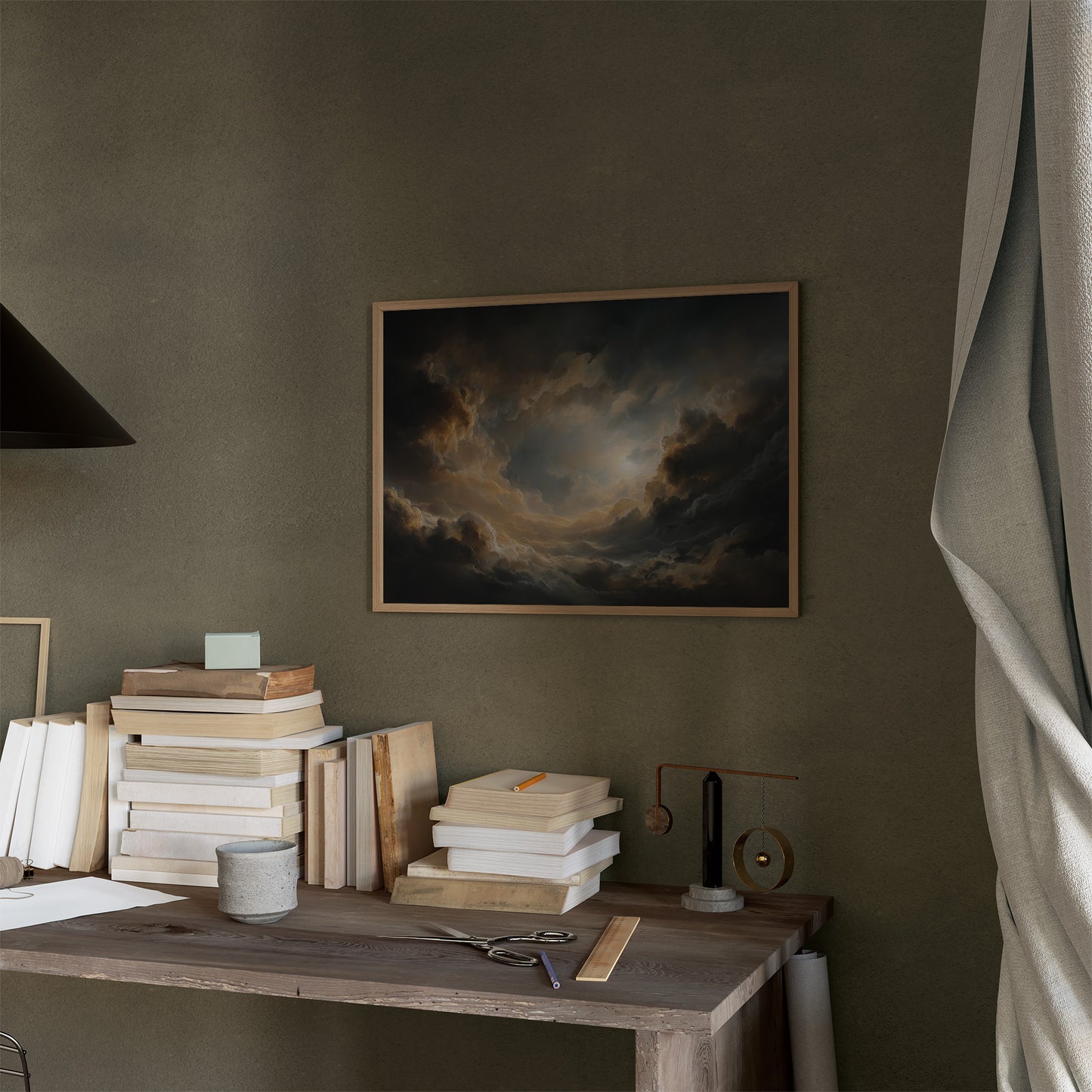 Borrowed Light Between Storm Clouds