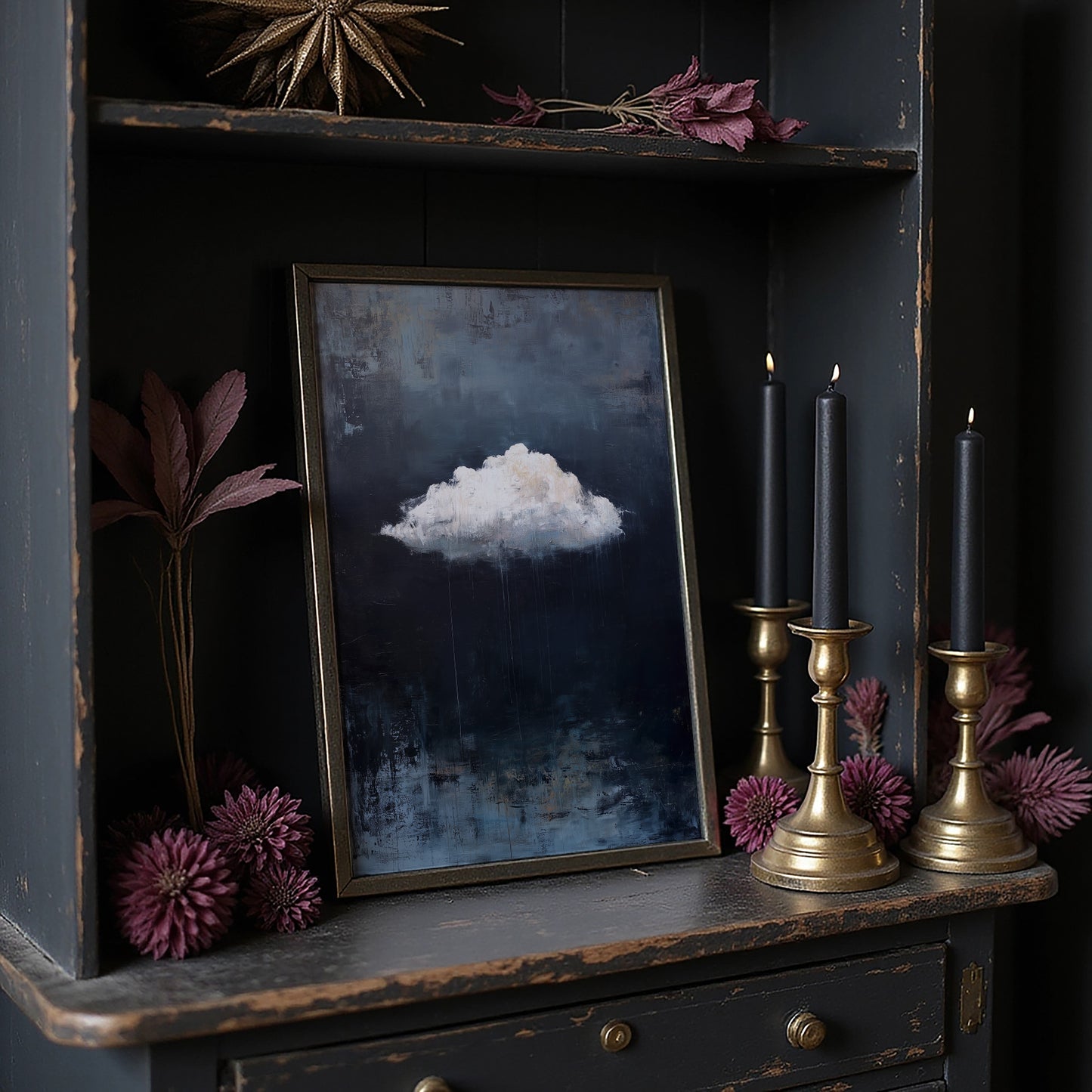 Solitary Cloud Against Dark Skies