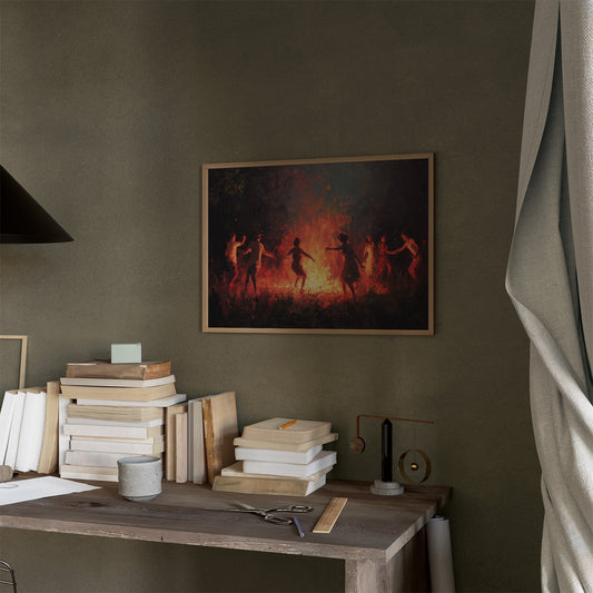 Firelit Dancers Circle Ancient Ritual