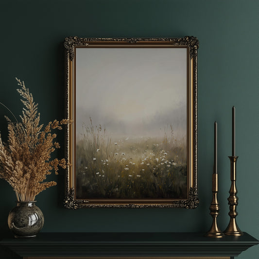 Daisies Linger In Morning Fog